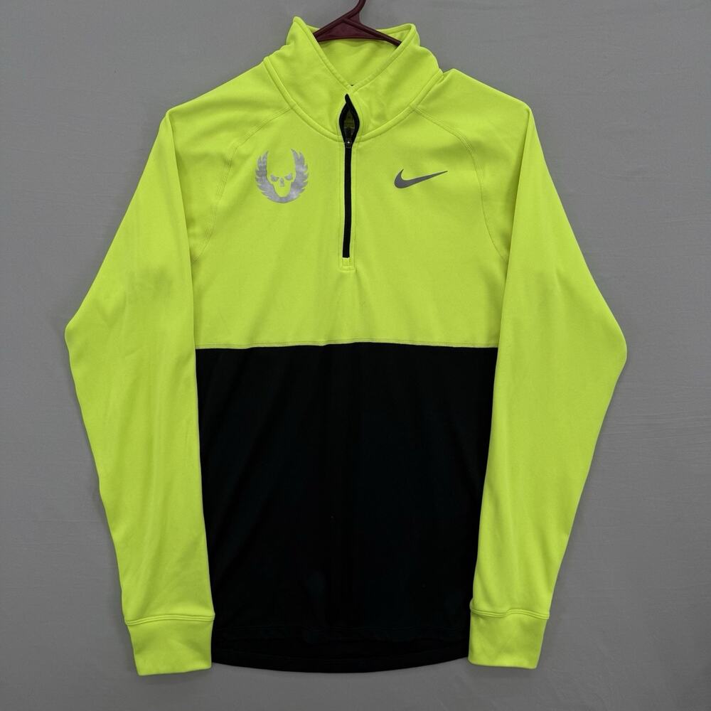 MENS SMALL NIKE OREGON PROJECT NOP PRO ELITE 1/2 ZIP SHIRT YELLOW 466551 ORPJT